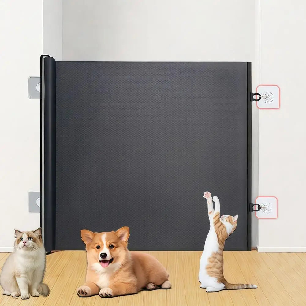 Retractable No-Drill Pet & Child Safety Mesh Gate