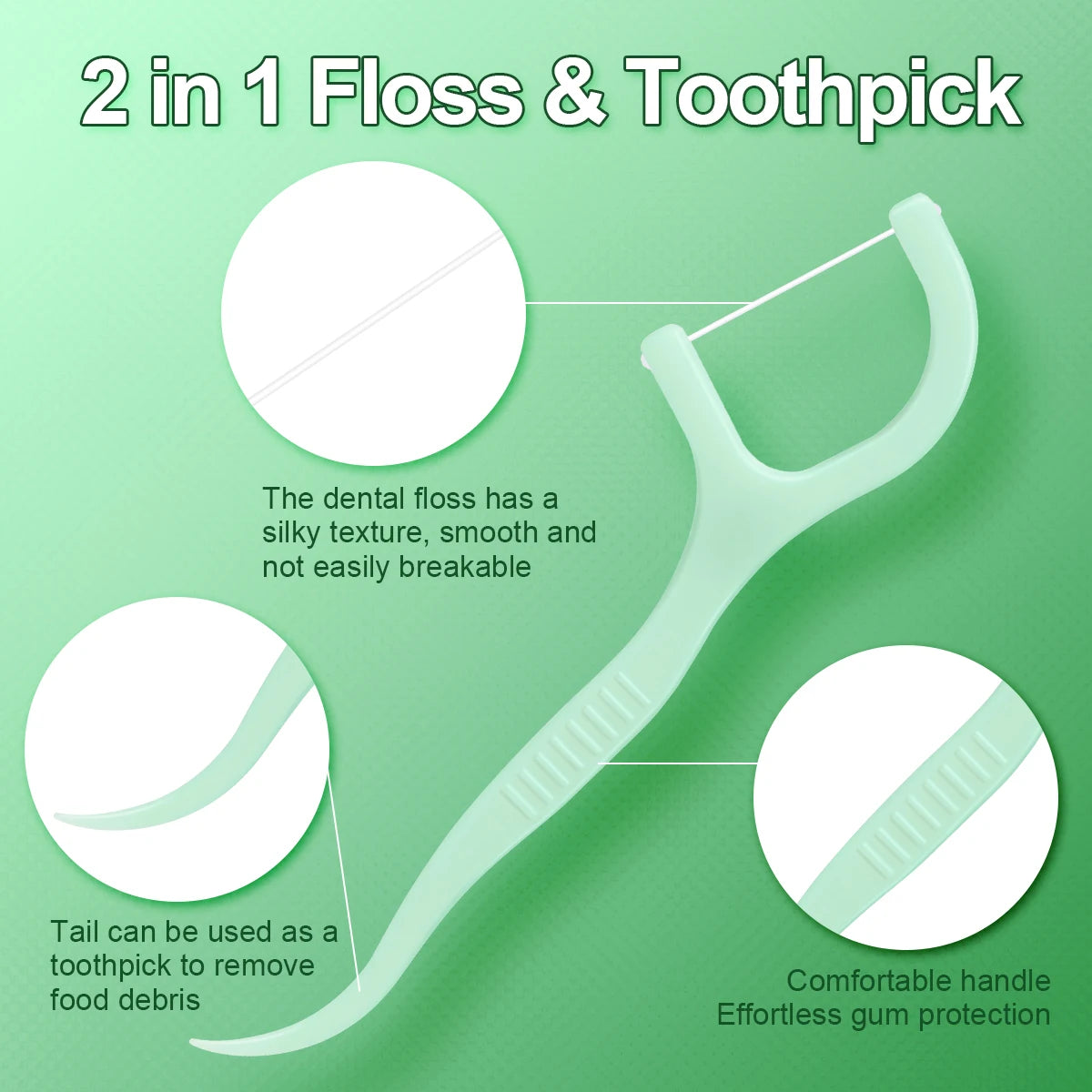 100/300/500pcs Portable Mint Mouthed Dental Floss Interdental Cleaning Floss Disposable Care Floss Stick For Oral Care Cleaning