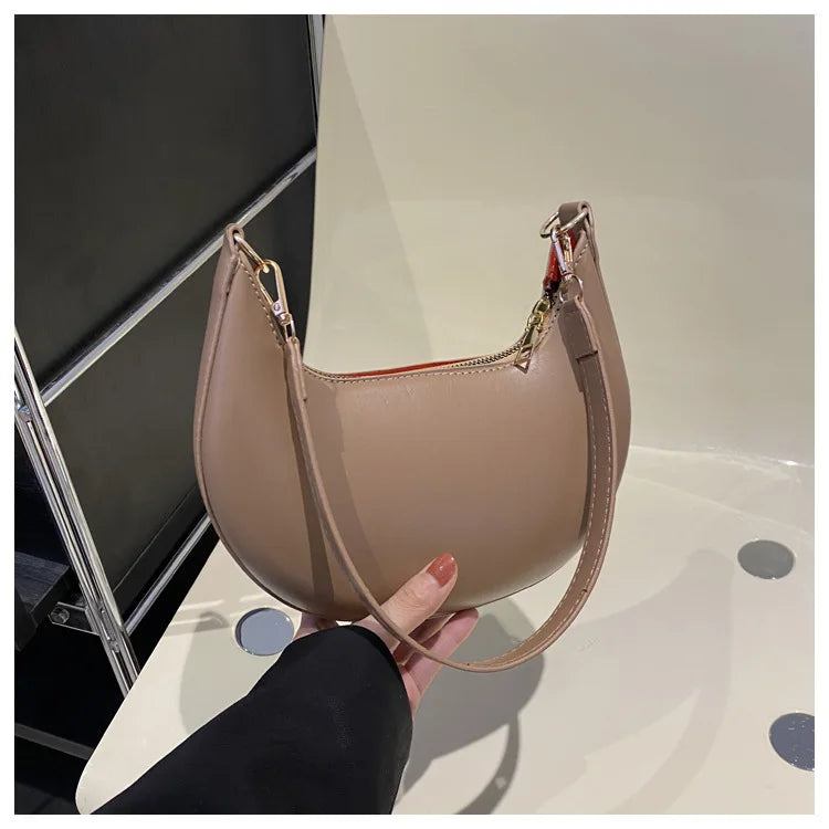 Luxury Women’s Moon-Shaped Shoulder Bag – Elegant High-End Fashion Handbag, Single Strap Bolso Mujer