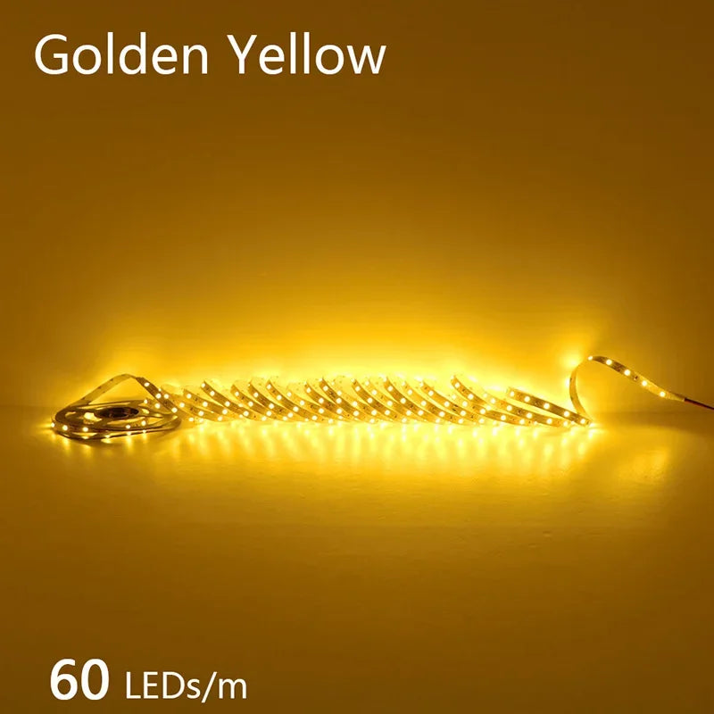 12V 24V LED Strip 2835 120LEDs/m Home Lamp Strip Pink Red Ice Blue Green Golden Yellow Orange Flexible Waterproof Soft Lamp Bar