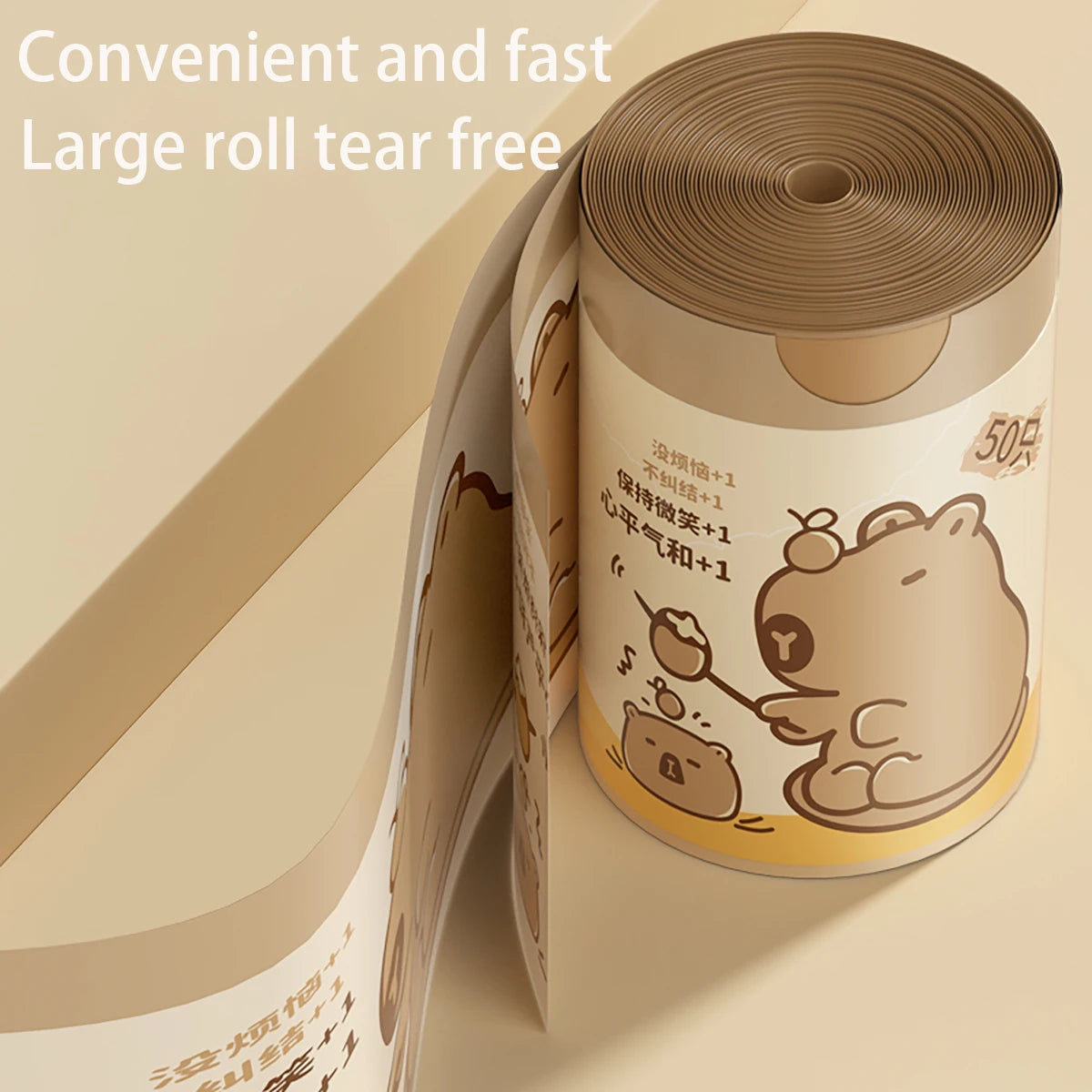 Thickened Tear-Free Drawstring Garbage Bag Portable Large Kitchen Cleaning Bag Household Essential