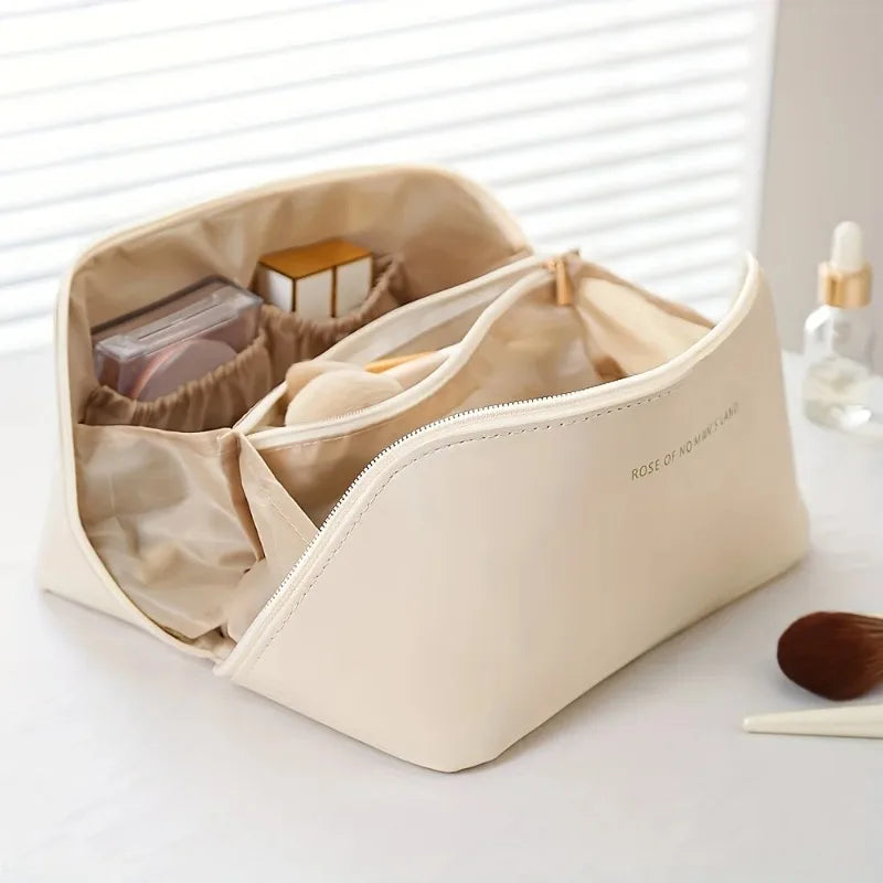 Luxury Women's Makeup Organizer – Travel Cosmetic Bag, Zipper Toiletry Case, Portable Storage Pouch for Daily & Travel Use