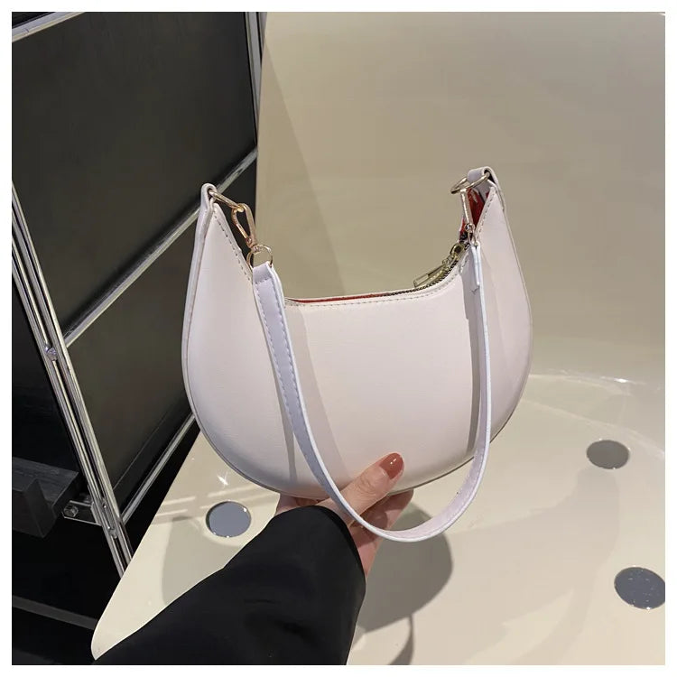 Luxury Women’s Moon-Shaped Shoulder Bag – Elegant High-End Fashion Handbag, Single Strap Bolso Mujer