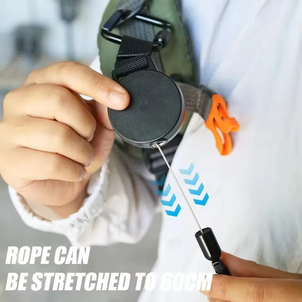 Retractable Anti-Theft Phone Holder Smartphone Safety Lanyard Stra with Carabiner Anti-Drop Harness for Hiking Cycling Climbing