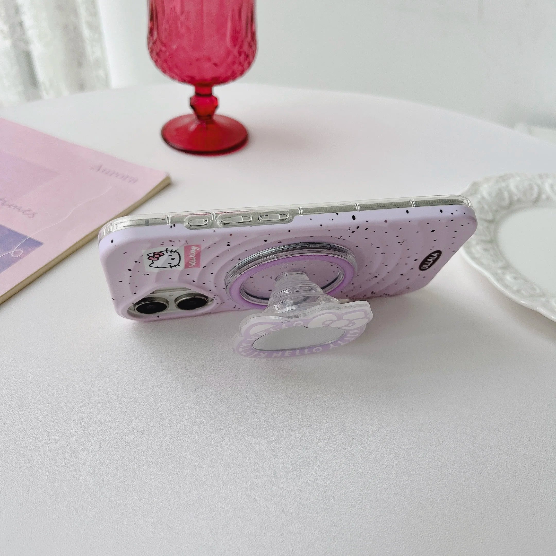 Korean Cute Mirror For Magsafe Magnetic Phone Griptok Grip Tok Stand For iPhone Foldable Wireless Charging Case Holder Ring