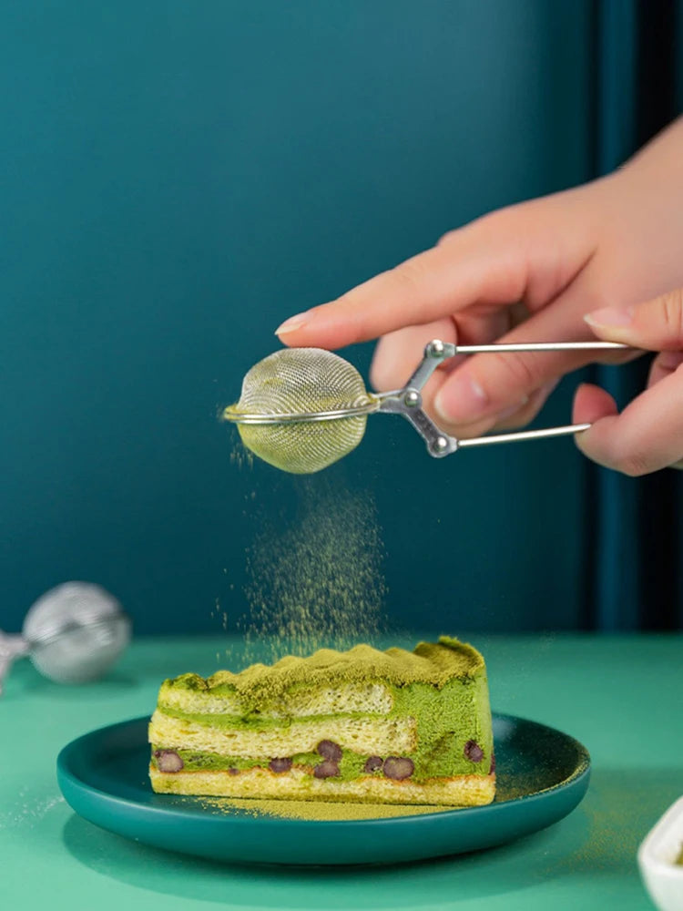 Stainless Steel Powder Spreader Ultra-Fine Leak-Proof Mesh Can Baking Matcha Sieve Cocoa Powder Sifter for Kitchen
