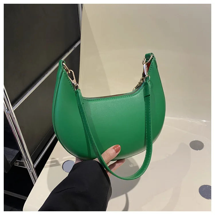 Luxury Women’s Moon-Shaped Shoulder Bag – Elegant High-End Fashion Handbag, Single Strap Bolso Mujer