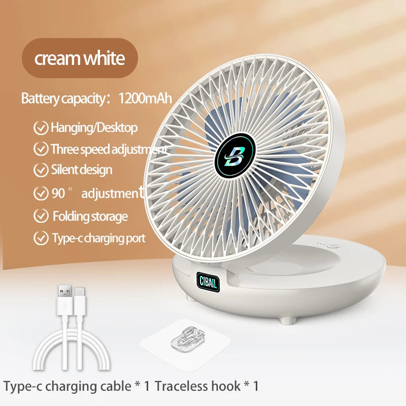 Three-Speed Adjustable Fan Usb Charging Home Dormitory Large Wind Desktop Mini Portable Electric Fan Folding Convenient Storage