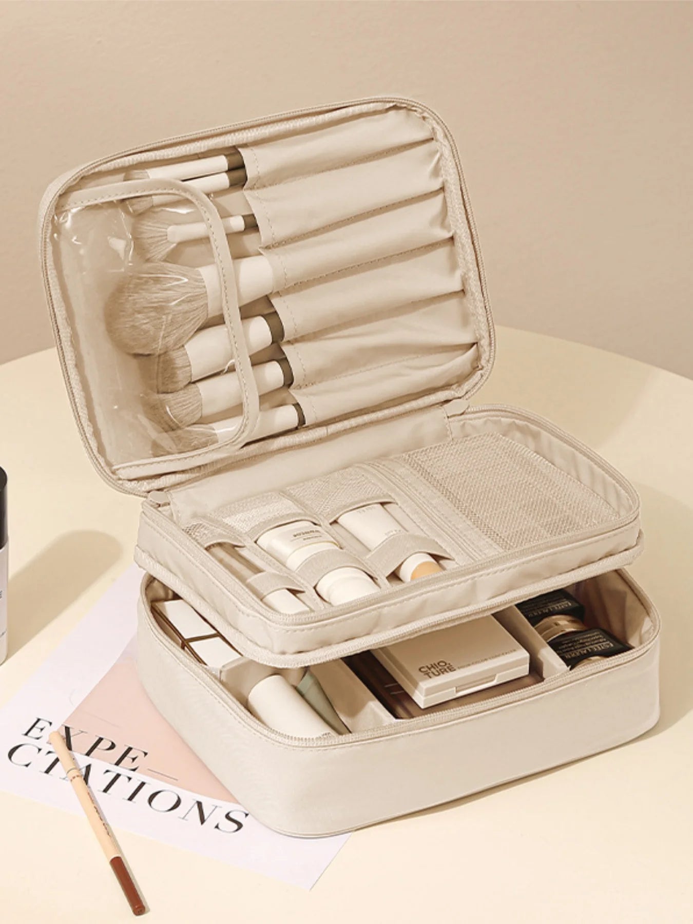 Unisex Travel Toiletry & Makeup Bag – Thickened Oxford Cloth, Single or Double-Layer, Multifunctional Organizer for Daily Use & Trips