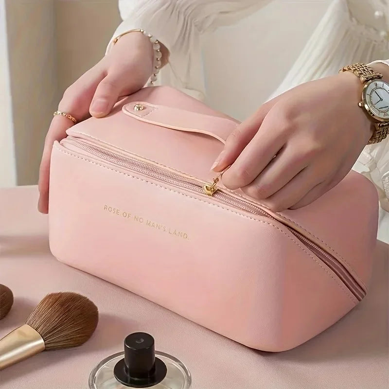 Luxury Women's Makeup Organizer – Travel Cosmetic Bag, Zipper Toiletry Case, Portable Storage Pouch for Daily & Travel Use