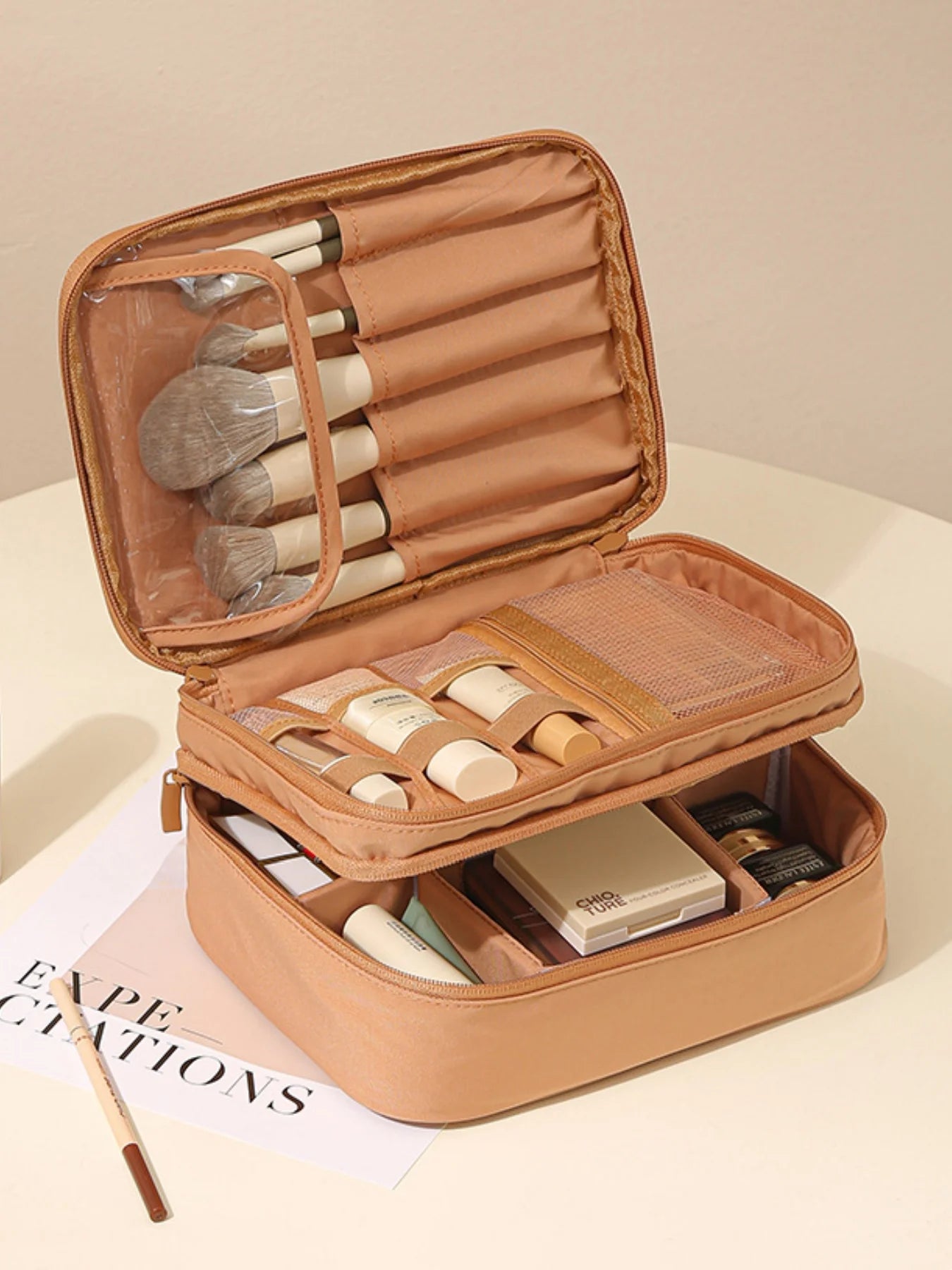 Unisex Travel Toiletry & Makeup Bag – Thickened Oxford Cloth, Single or Double-Layer, Multifunctional Organizer for Daily Use & Trips