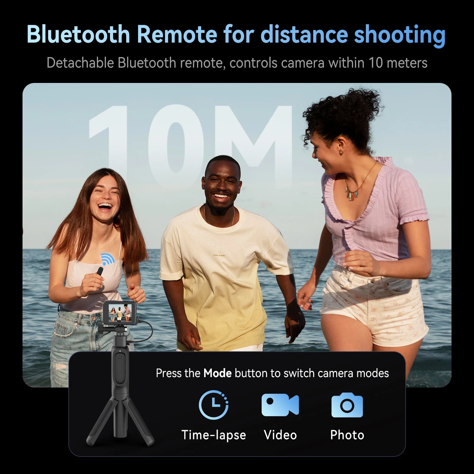 TELESIN 5000Mha Power Bank 360° Rotation Charging Selfie Stick Remote Control Tripod For Gopro Hero 13 12 11 10 9 MAX