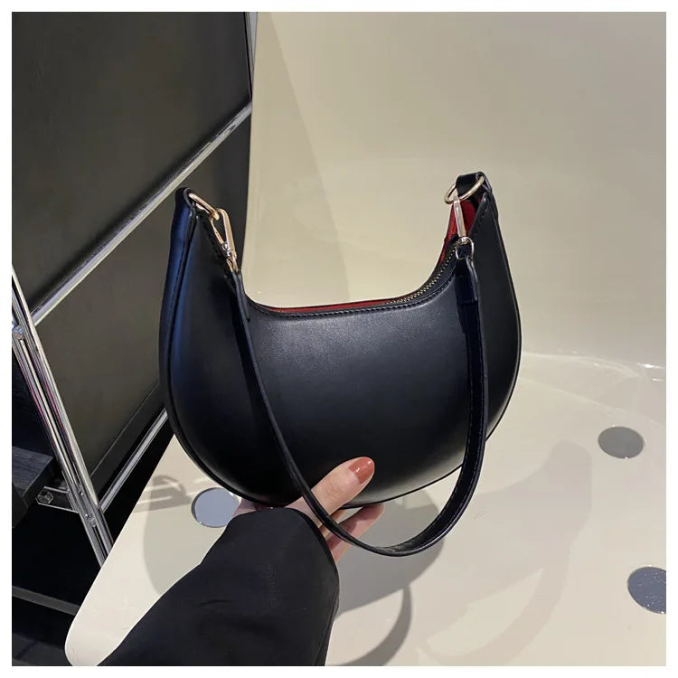 Luxury Women’s Moon-Shaped Shoulder Bag – Elegant High-End Fashion Handbag, Single Strap Bolso Mujer