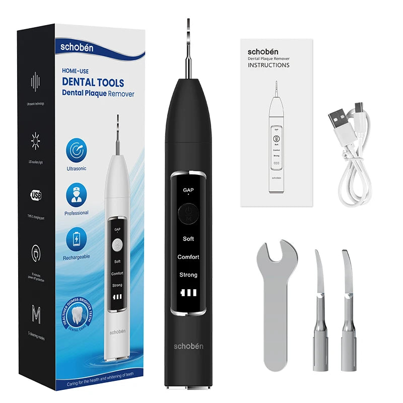 Schoben Ultrasonic Dental Scaler For Teeth Tartar Plaque Stains Cleaner Tooth Calculus Electric Dental Tooth Stone Remover