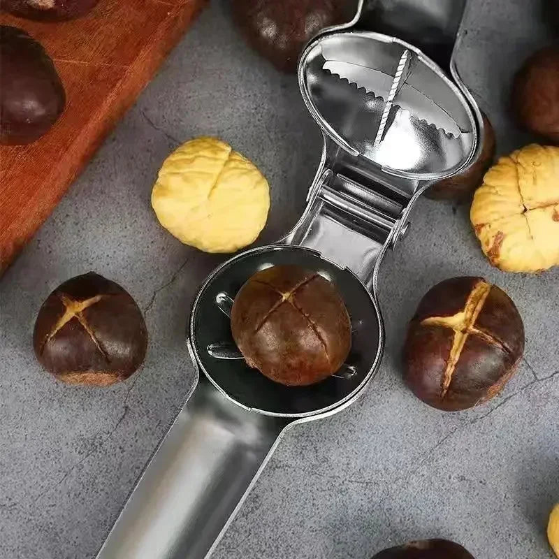 2in1 Chestnut Machine Stainless Steel Chestnut Cracker Opener Sheath Cutter Nuts Clip Walnut Pliers Tool Kitchen Accessori