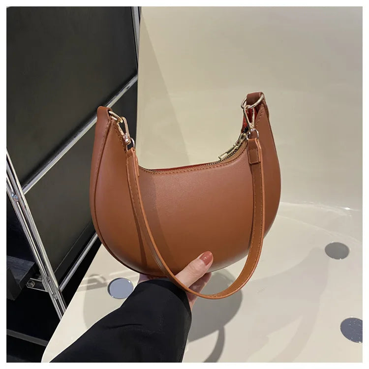 Luxury Women’s Moon-Shaped Shoulder Bag – Elegant High-End Fashion Handbag, Single Strap Bolso Mujer