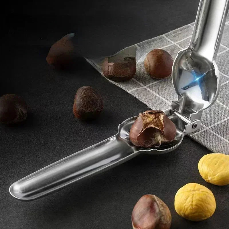 2in1 Chestnut Machine Stainless Steel Chestnut Cracker Opener Sheath Cutter Nuts Clip Walnut Pliers Tool Kitchen Accessori