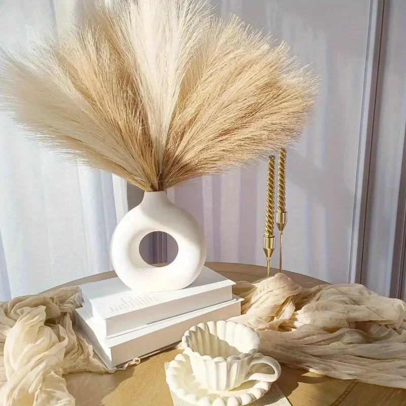 10pcs/set 10-Piece Black Faux Pampas Grass Floral Arrangement for Halloween, Wedding Centerpieces, Home Decor, Boho Style