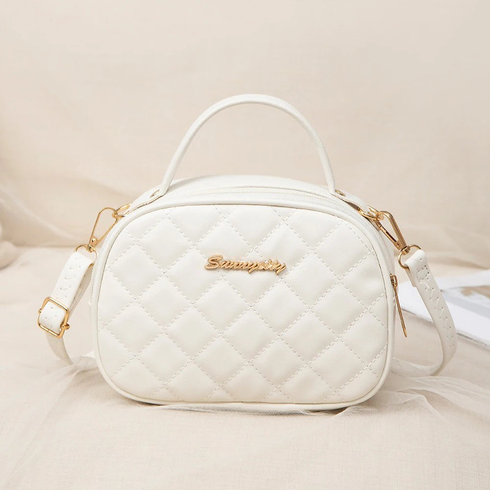 Fan-Shaped Crossbody Bag – Women’s Minimalist Embroidered Shoulder Handbag, Elegant Lingge Purse