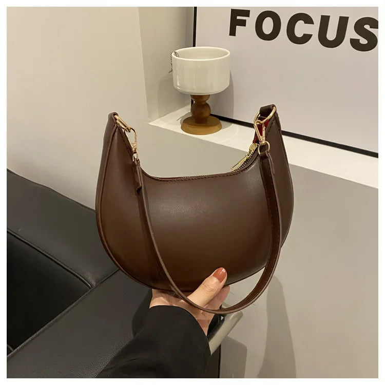 Luxury Women’s Moon-Shaped Shoulder Bag – Elegant High-End Fashion Handbag, Single Strap Bolso Mujer