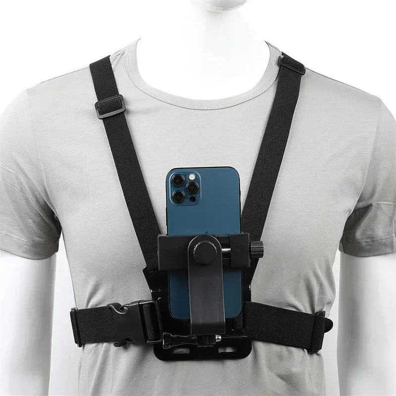 Hands Free Adjustable Chest Phone Strap Universal Harness Strap for IPhone 16 15 Samsung Telephone Wearable Neck Lanyard Stand