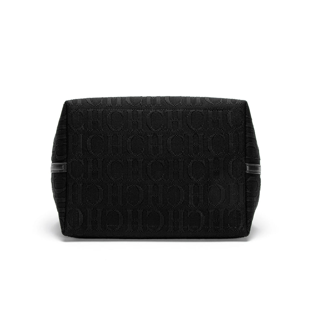 Women's Large Capacity Knitted Tote Bag – Simple Black Shopping Handbag, Lightweight Everyday Shoulder Bag