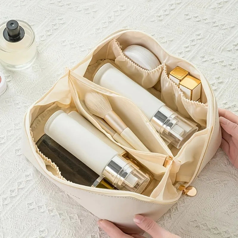 Luxury Women's Makeup Organizer – Travel Cosmetic Bag, Zipper Toiletry Case, Portable Storage Pouch for Daily & Travel Use