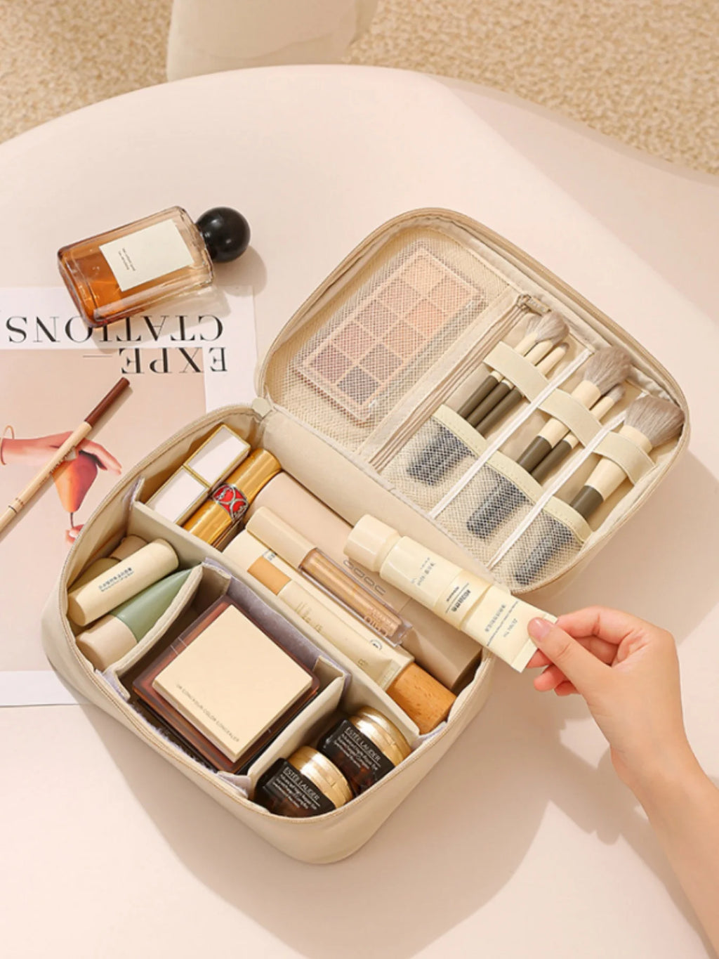 Unisex Travel Toiletry & Makeup Bag – Thickened Oxford Cloth, Single or Double-Layer, Multifunctional Organizer for Daily Use & Trips