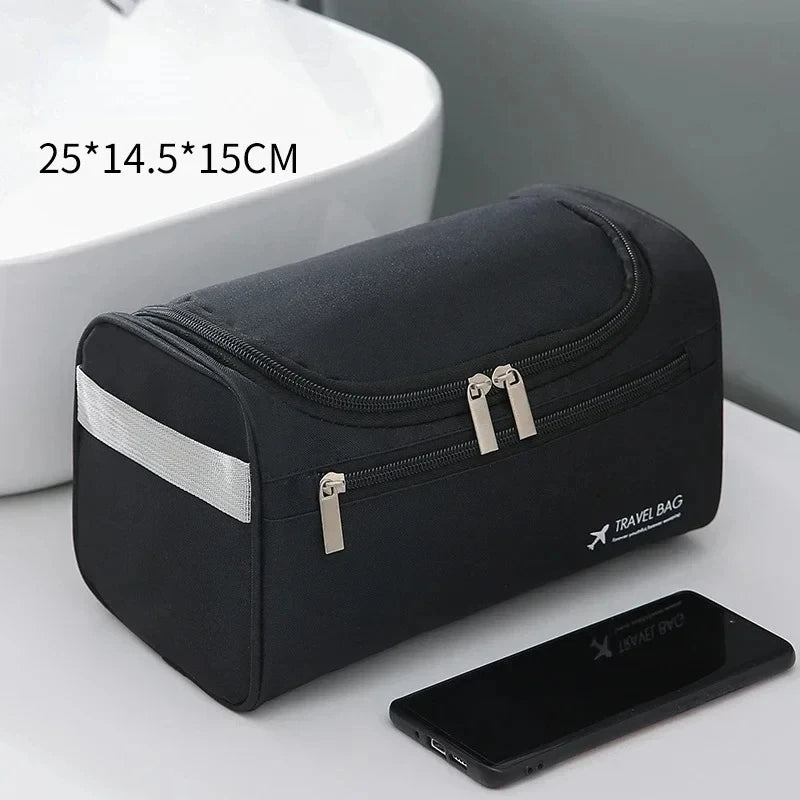 Unisex Leather Travel Toiletry Bag – Hanging Dopp Kit, Large Cosmetic Organizer for Men & Women