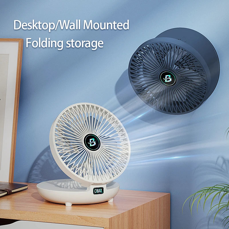 Three-Speed Adjustable Fan Usb Charging Home Dormitory Large Wind Desktop Mini Portable Electric Fan Folding Convenient Storage