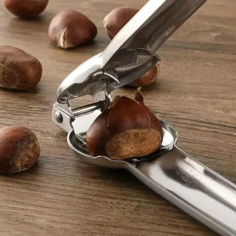2in1 Chestnut Machine Stainless Steel Chestnut Cracker Opener Sheath Cutter Nuts Clip Walnut Pliers Tool Kitchen Accessori