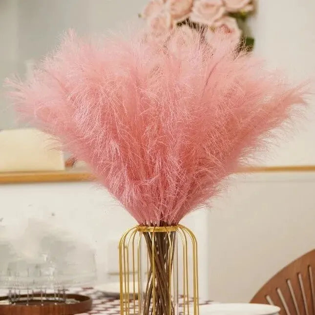 10pcs/set 10-Piece Black Faux Pampas Grass Floral Arrangement for Halloween, Wedding Centerpieces, Home Decor, Boho Style