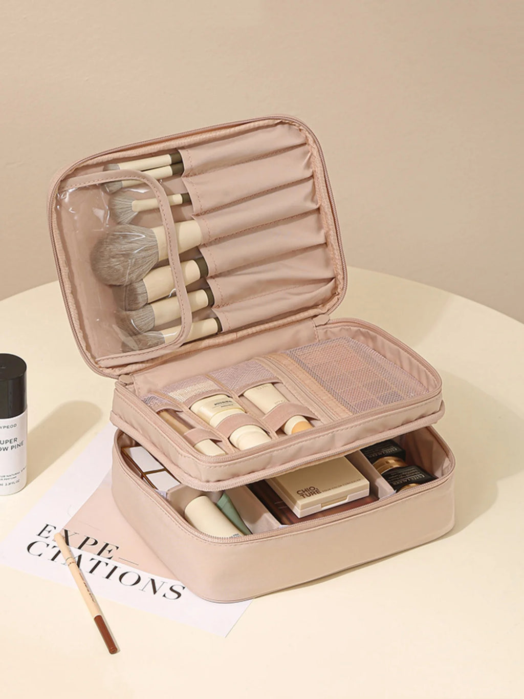 Unisex Travel Toiletry & Makeup Bag – Thickened Oxford Cloth, Single or Double-Layer, Multifunctional Organizer for Daily Use & Trips