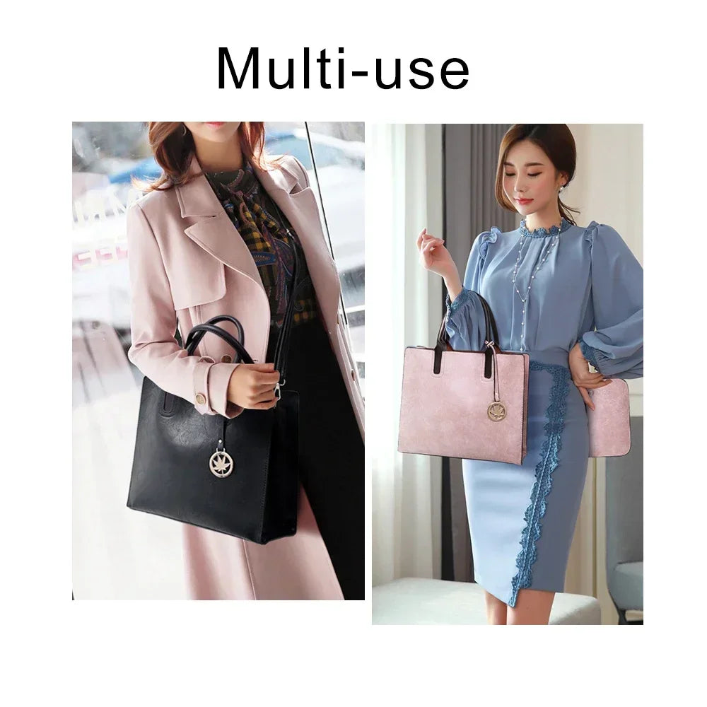 3PCS Women's Luxury Bag Set – Elegant Handbag,  Wallet | Stylish Solid-Color Designer Set