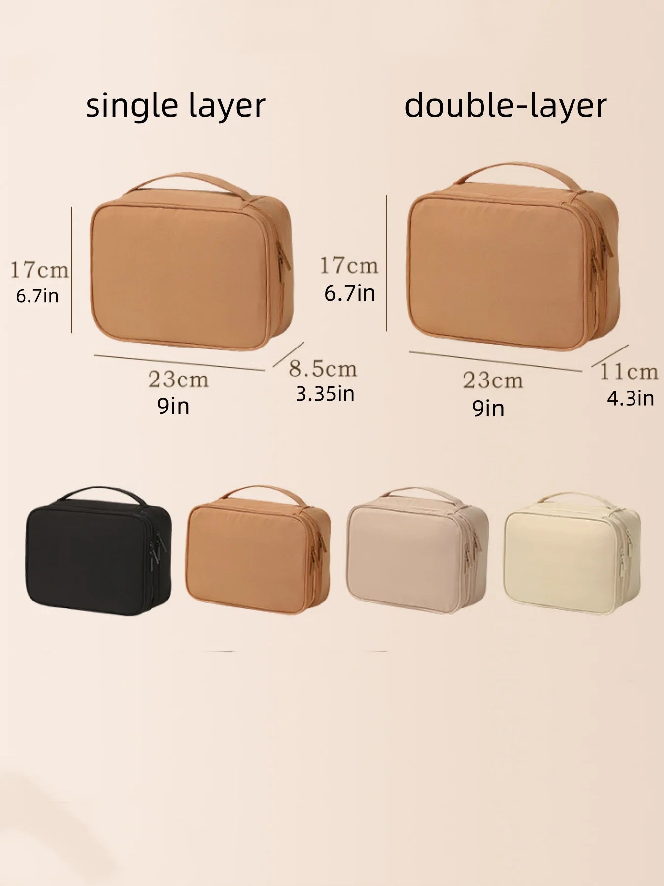 Unisex Travel Toiletry & Makeup Bag – Thickened Oxford Cloth, Single or Double-Layer, Multifunctional Organizer for Daily Use & Trips