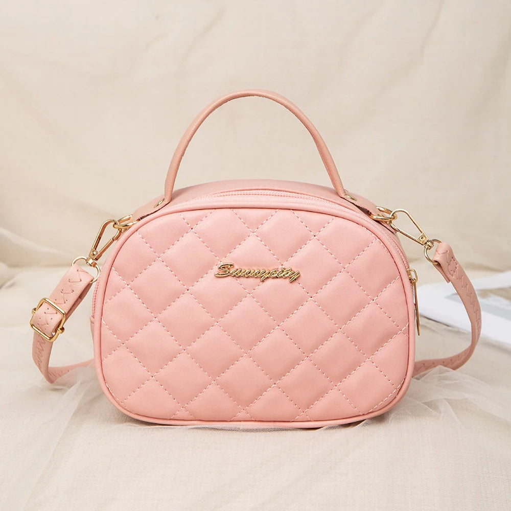 Fan-Shaped Crossbody Bag – Women’s Minimalist Embroidered Shoulder Handbag, Elegant Lingge Purse