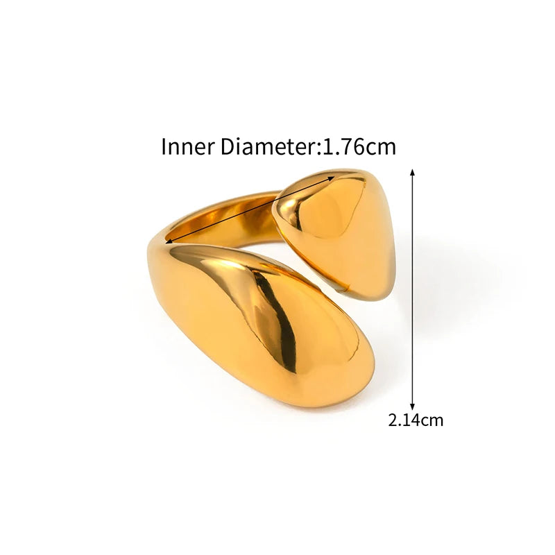 Uworld Fashion Imitation Pearl Stainless Steel Gold Color Ring for Women Engagement Party Gift Temperament Jewelry 2024