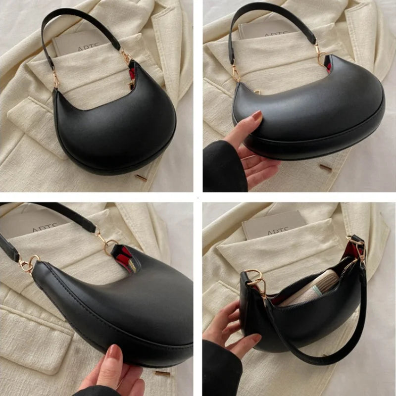 Luxury Women’s Moon-Shaped Shoulder Bag – Elegant High-End Fashion Handbag, Single Strap Bolso Mujer