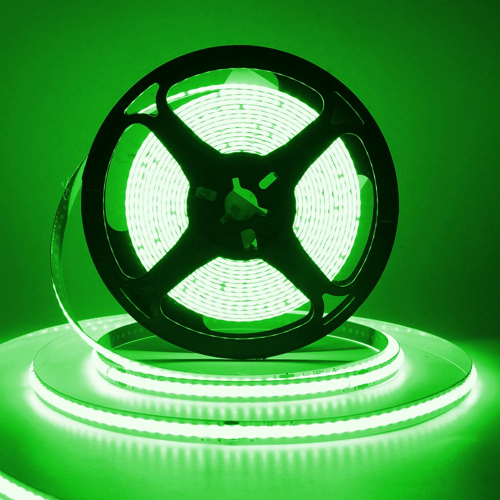 5m 10m 20m 50m COB LED Strip Light 220V Flex Tape Lamp with IC Chip High Bright 240 LEDs Linear Lighting RA90 Warm Natural White