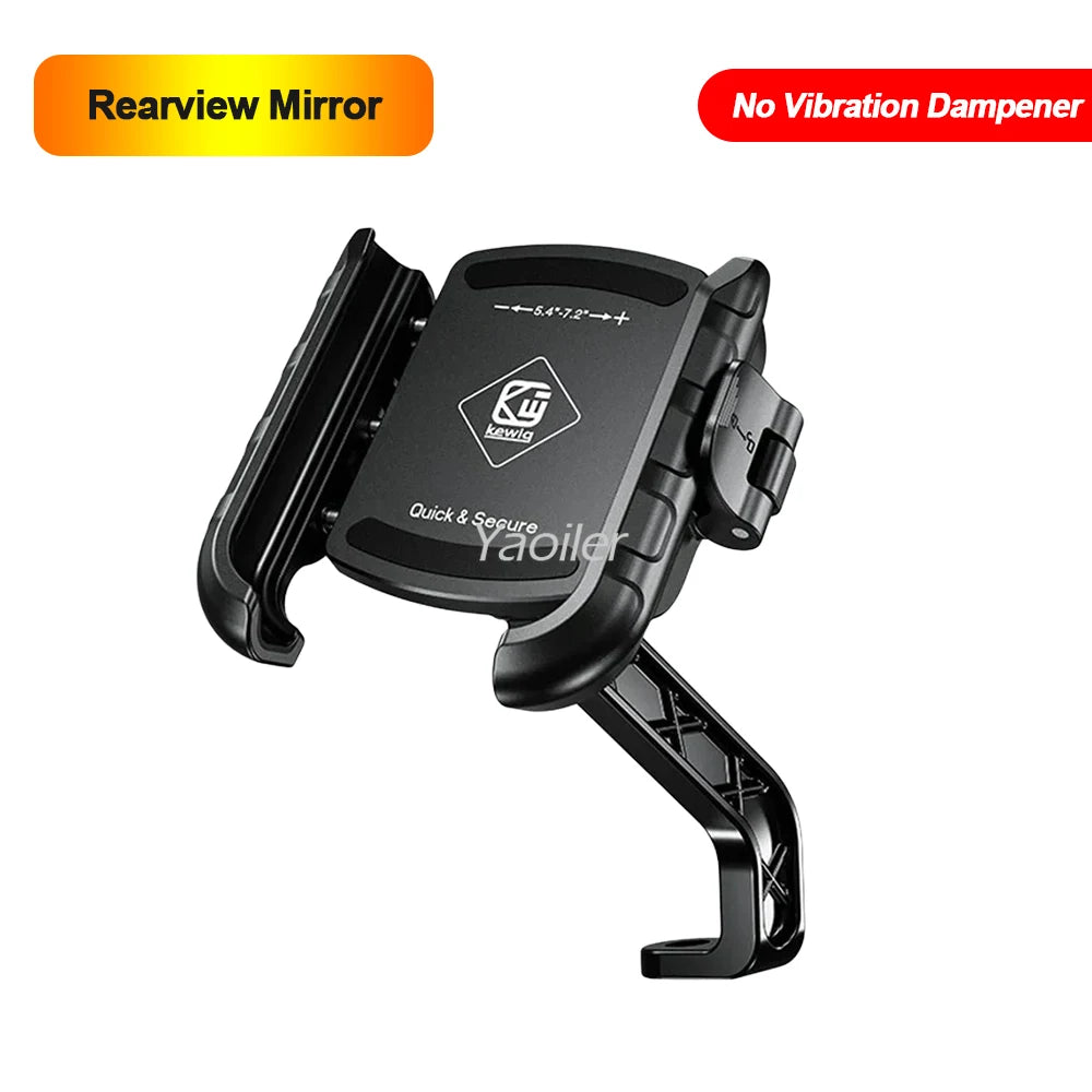 Aluminum Anti-Vibration Motorcycle Phone Mount Holder 1s Lock Camera Friendly Anti-Theft Handlebar for Bike Bicycle Scooter ATV