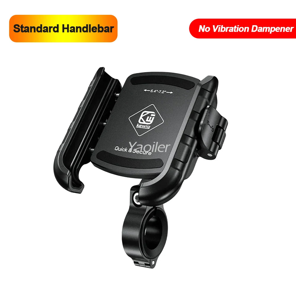 Aluminum Anti-Vibration Motorcycle Phone Mount Holder 1s Lock Camera Friendly Anti-Theft Handlebar for Bike Bicycle Scooter ATV