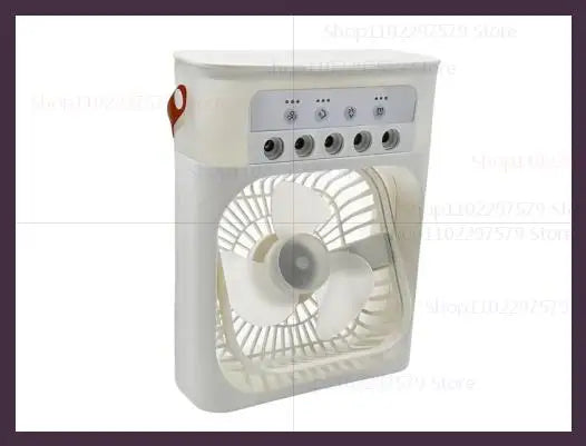 Mini USB Water Mist Fan Portable Air Cooler Humidifier 3 in 1 Air Conditioning Fan 7-Color LED Night Light Office Home Fan