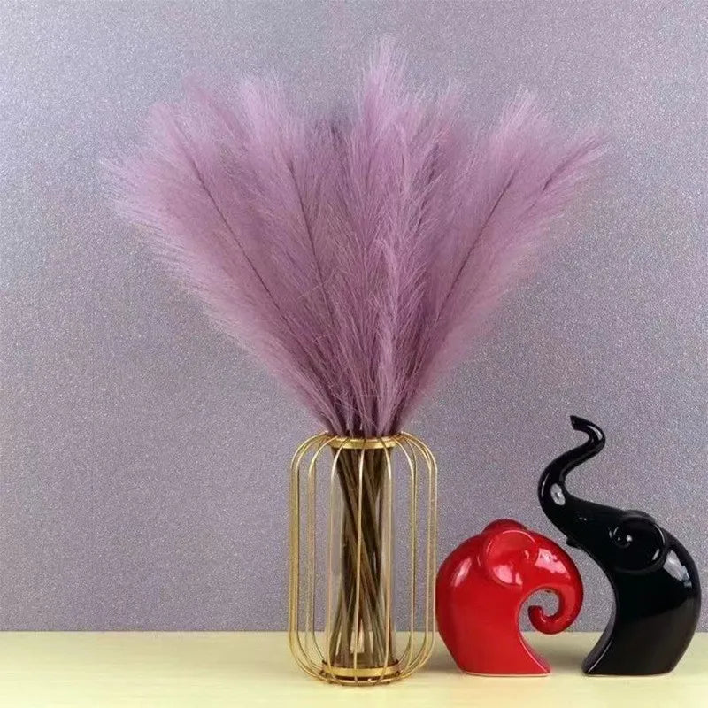 10pcs/set 10-Piece Black Faux Pampas Grass Floral Arrangement for Halloween, Wedding Centerpieces, Home Decor, Boho Style